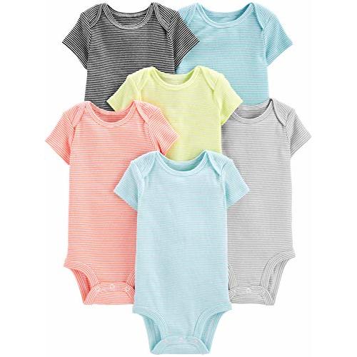 Simple Joys by Carter's Unisex Toddlers and Babies' Neutral Short-Sleeve Bodysuit, Pack of 6
