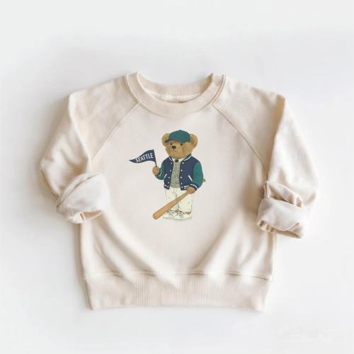 Toddler Seattle Baseball Crewneck Sweatshirt, Cozy Pullover for Kids