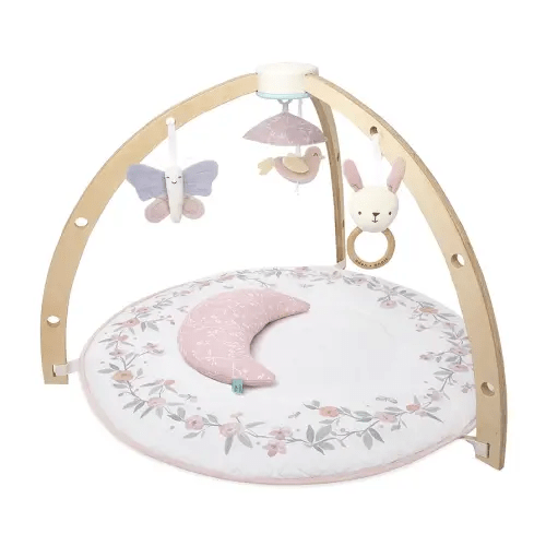 aden + anais Play and Discover Baby Activity Gym – 30+ Developmental Benefits - 3 Attachable Toys + Plush Tummy Time Pillow – 100% Cotton Muslin – Machine Washable – Ma Fleur