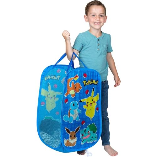 POKEMON Kids Room Collapsible Storage Bin Pop Up Hamper, One Size, (Officially Licensed Product) by Franco