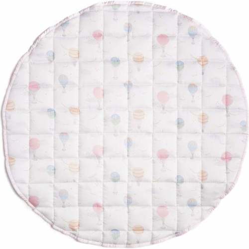 Touch The Sky Print Round Play Mat, Pink, Hot Air Balloons