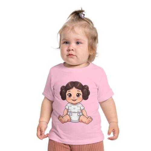 Cute Baby Princes Leia Illustration Baby T-Shirt | Cartoon Infant Tee Star Wars