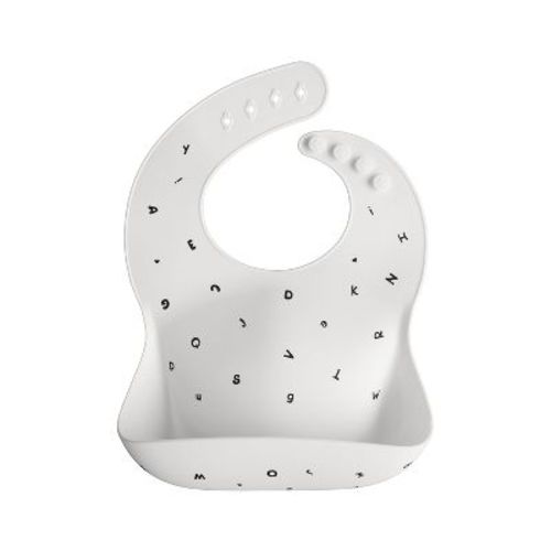 Silicone Baby Bib Letters White One Size
