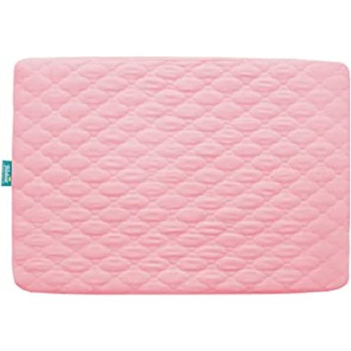 Pack and Play Mattress Protector Sheets Fitted Waterproof Pack and Play Mattress Pad Cover, Compatible with Graco Pack n Play & Dream On Me & Pamo Babe, Playpen/Playard Sheet Quilted, Pink, 39" x 27"