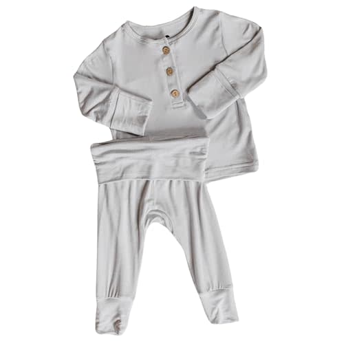 OLLIE'S DAY- Bamboo Pajamas Two Piece Set (Gray 0-3m)