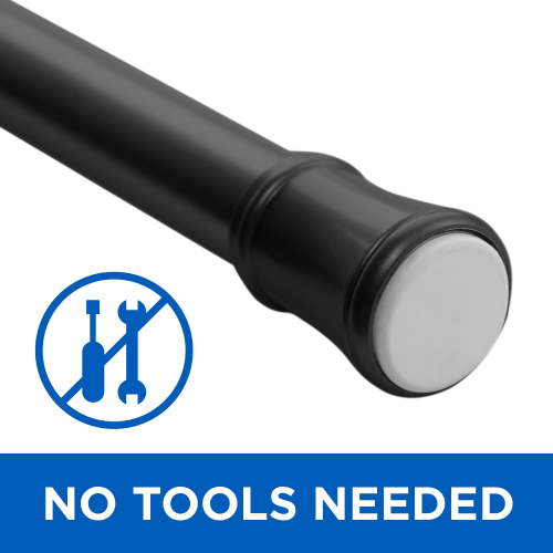 Mainstays 1" Black Adjustable Tension Window Curtain Rod, 48- 84"