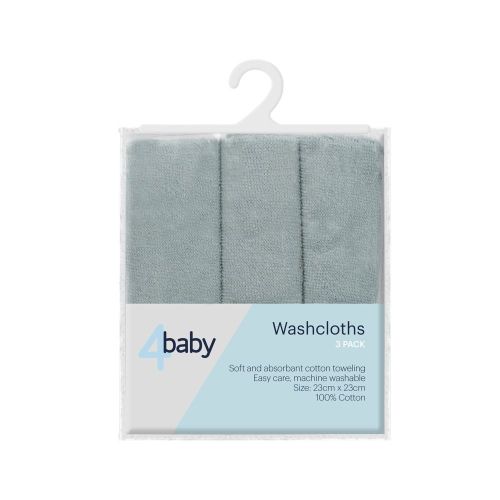 4Baby Wash Cloth 3 Pack Green