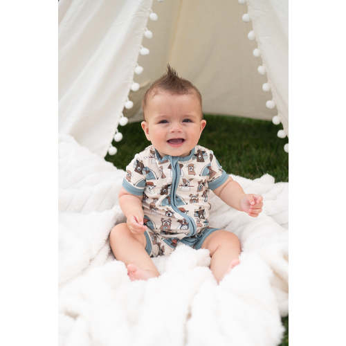 Camp Paws (Romper) - Blue