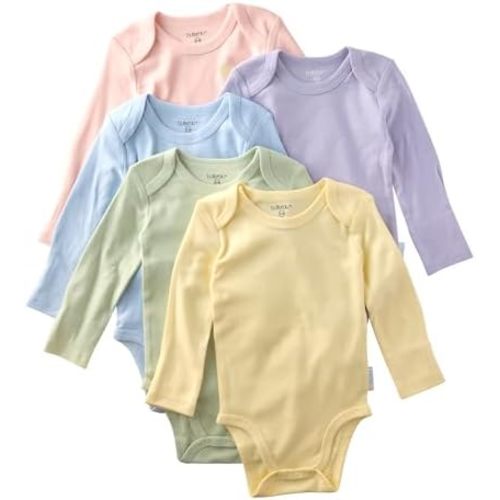 Butterblu Blake 5-Pack Long Sleeve Bodysuits​ 100% Organic Cotton, Unisex