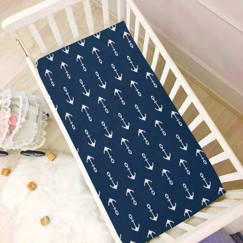 Wobogo Ship Anchor Baby Crib Sheets Super Soft Microfiber Playard Sheet Fitted Design for Maximum Comfort and Safety 39×27×5in
