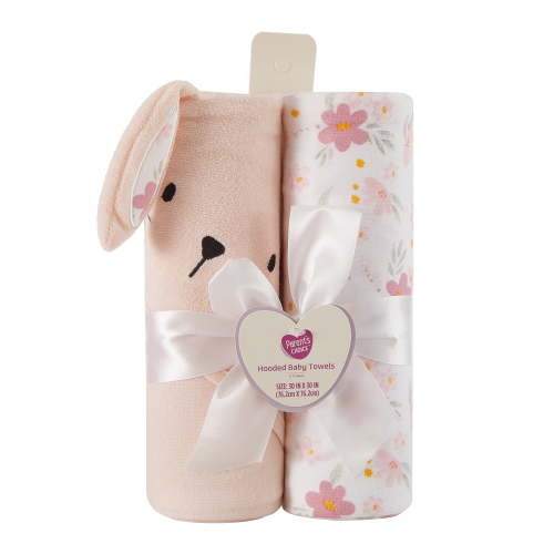 Parent's Choice Bunny Hooded Towels, 2 Pack, 30 in x 30 in