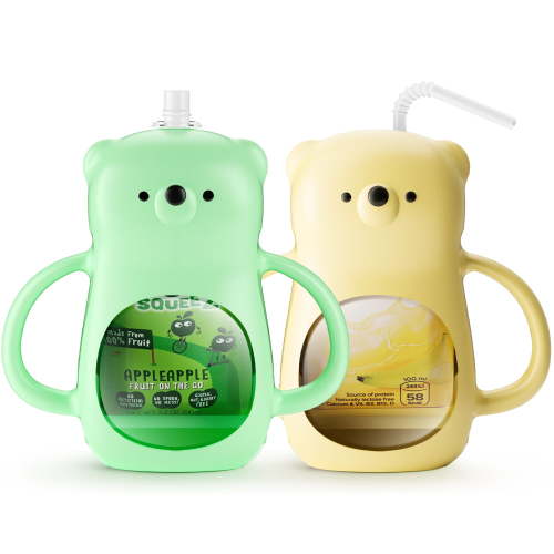 Pouch Holder No Squeeze for Baby 2 pack, for Food Pouches & Drink Boxes, BPA Free No Spill Handle for Self-Feeding
