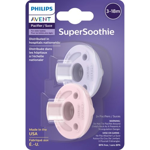 Avent Super Soothie Pacifiers (3-18 Months) -&nbsp; Lilac & Pink