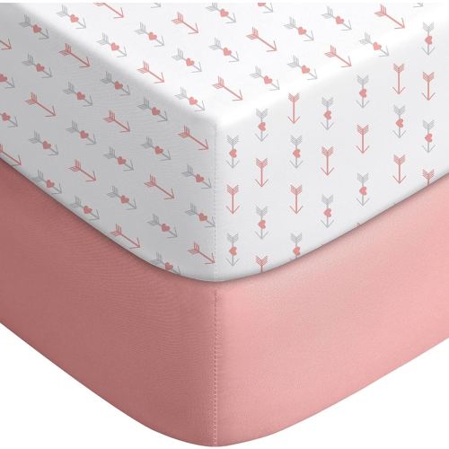 Yoofoss Baby Crib Sheets for Boys Girls, Fitted Crib Sheet 2 Pack for Standard Crib and Toddler Mattress, Super Soft Microfiber Baby Sheet 28x52x8in(Arrow)
