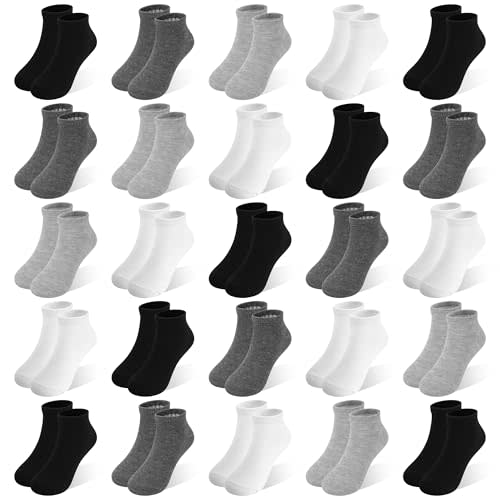 GENTABY Toddler Socks 25 Pairs Kids Ankle Socks for Boys Girls Low Cut Sock Boys Athletic No Show Sock for 1-14 Years