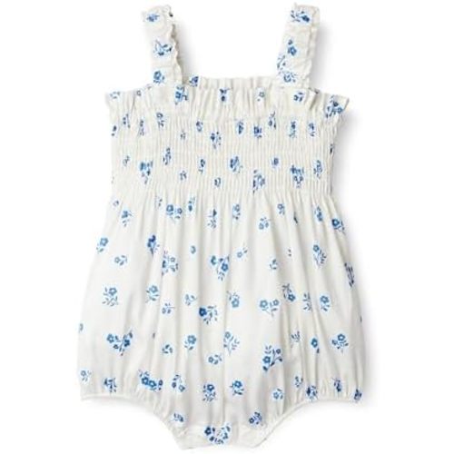Amazon Essentials x Sofia Grainge Baby Girls' Cotton Woven Sleeveless Romper with Ruffle Detail