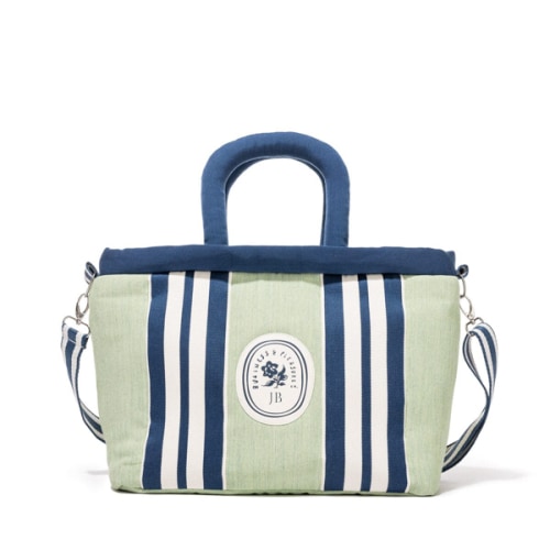 The Cloud Cooler Tote Bag x Julia Berolzheimer in Green Stripes