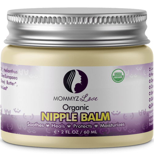 Mommyz Love Organic Breastfeeding Nipple Cream to Relieve Sore - Dry and Cracked Nipples, 2oz, 1 Jar
