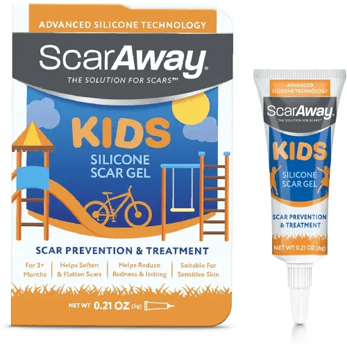 ScarAway Kids Silicone Scar Gel, 100% Medical-Grade, Helps Improve Size, Color & Texture of Hypertrophic & Keloid Scars on Face & Body from Injury, Burns & Surgery, Water Resistant, Clear, 6g