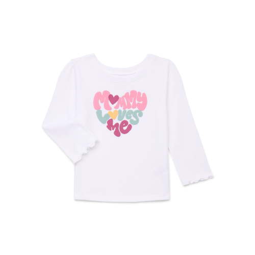 Garanimals Baby Girl Graphic Tee with Long Sleeves, Sizes 0-24 Months
