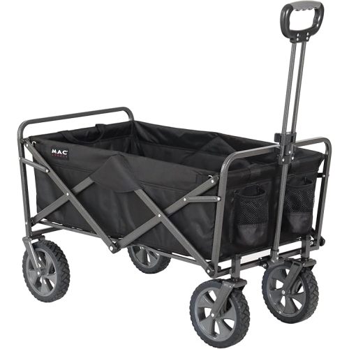 Mac Sports Collapsible Folding Outdoor Utility Wagon, Black
