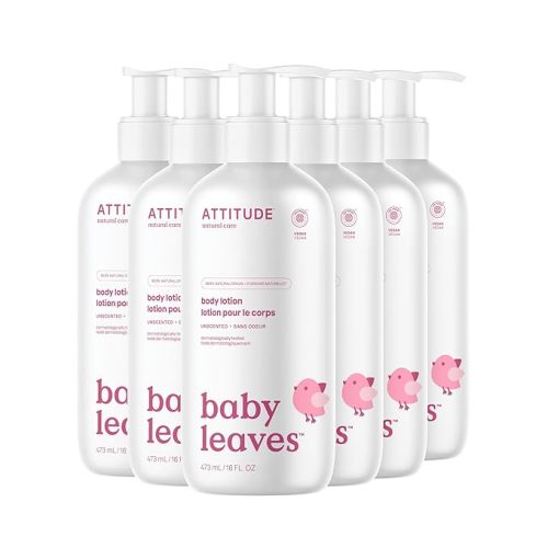 ATTITUDE Baby Lotion, Fragrance-Free Gentle Daily Hydration, Helps Keep Skin Soft & Smooth, EWG Verified, Dermatologically Tested, Vegan, Unscented, 16 Fl Oz