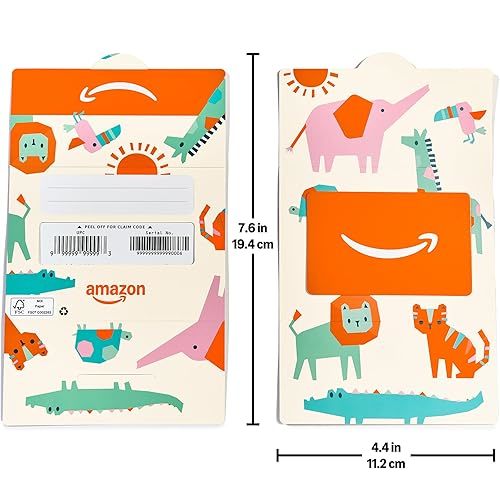 Amazon Physical Gift Card in Mini Envelope - Zoo Animals