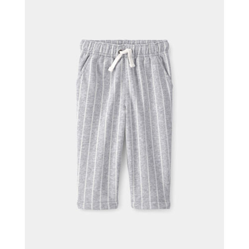 Baby Striped French Terry Pants - Grey/White | Carter’s Oshkosh Canada