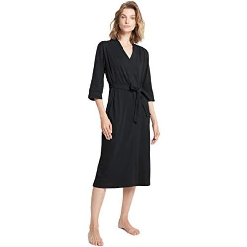 SIORO Womens Cotton Kimono Robe, Lightweight Long Knit Bathrobe Thin Sleepwear Soft Ladies Loungewear S-3XL
