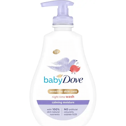 Baby Dove Calming Night Baby Wash 400 ml for a Calming Bath Wash with Camomile Scent for Bedtime, Hypoallergenic and Tear-Free