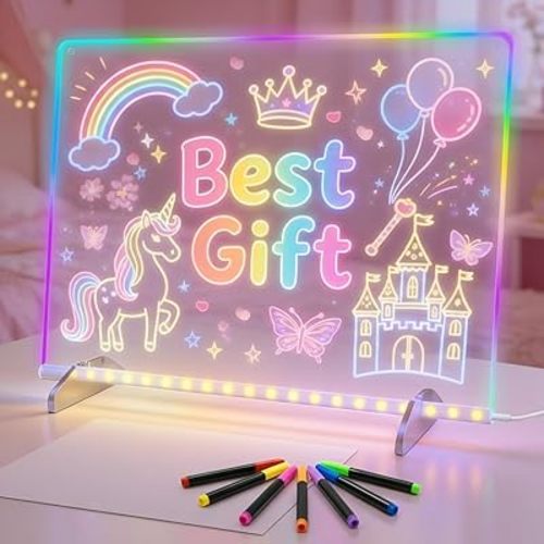 17" LED Drawing Board for Kids, Birthday Gift for Girls Age 3-12+ Years Old