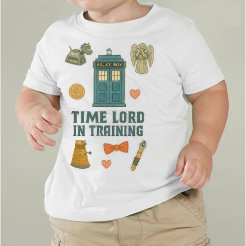 T LORD In TRAINING Super Cute Infant Fine Jersey Tee, Beautiful Gift for a Little Space Time Traveler, Exclusive Doctor T-Shirts, All Sizes