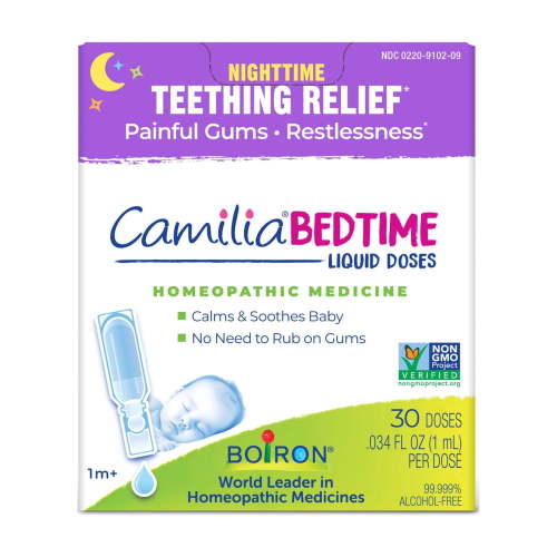 Boiron Camilia Bedtime Teething Drops for Nighttime Relief of Painful, Restlessness, 30 Single Liquid Doses HSA/FSA Eligible