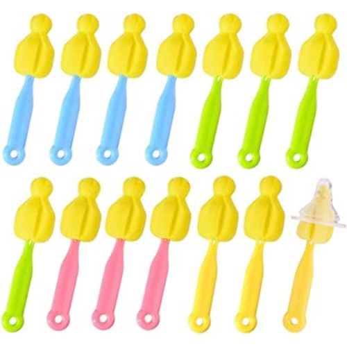 PayPie 14 Pack Bottle Nipple Cleaner Sponge Brush for Standard Nipples Scrubber