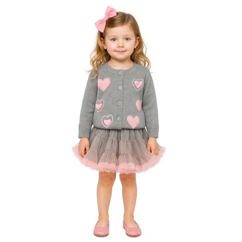 Deerhobbes Design your own girls cardigan/little girls' sweaters-tutu skirt-fall/spring clothes set for toddler outfit