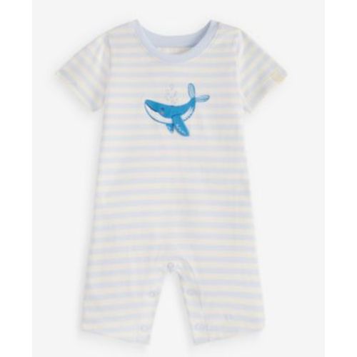Baby Boys' 3M-6M Cotton Whale Stripe Sunsuit, Macy's Exclusive