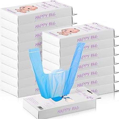 1600 Count Baby Disposable Diaper Bags Scented Diaper Sacks with Tie Handle Disposal Trash Sacks Baby Poop Waste Bag Refill(Blue)