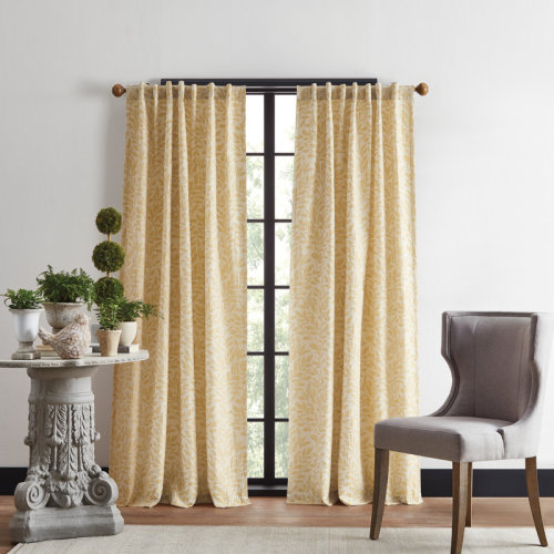 Martha Stewart Vineyard Gold Curtain Panel Pair & Reviews | Wayfair