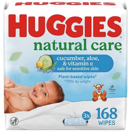 Huggies Natural Care Cucumber, Aloe and Vitamin E Baby Wipes, Hypoallergenic, Scented, 15 Flip-Top Packs (960 Wipes Total), Packaging May Vary