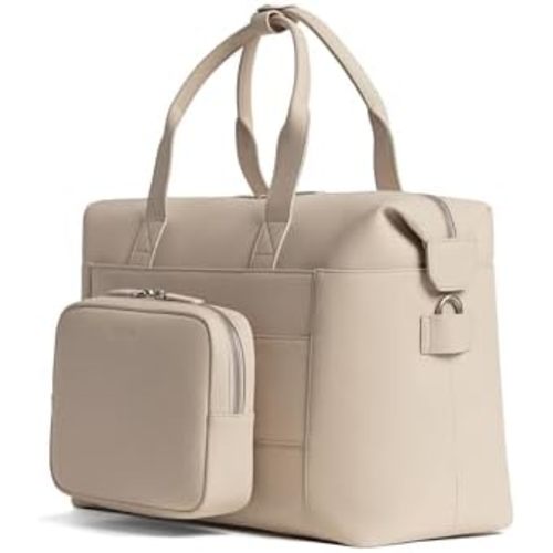 Monos Metro Duffel Vegan Leather Microfiber, Travel Duffel Bag & Weekender with Shoe Compartment, Carry-On Approved
