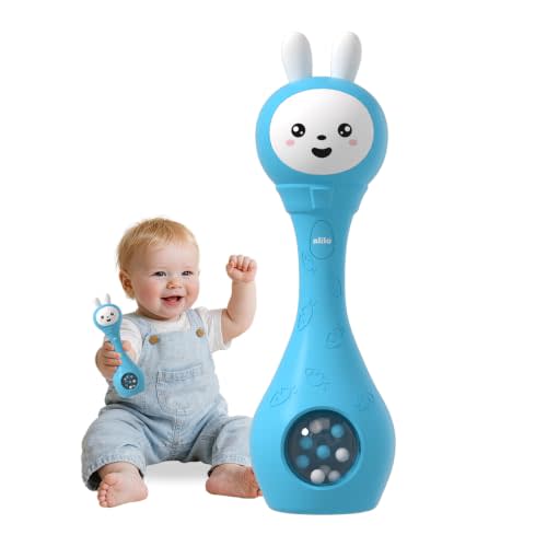 alilo Baby Musical Rattle 0-6-12 Months, Interactive Baby Toys with 7 Music Modes, 15 Nursery Rhymes, 15 Soothing Melodies & White Noise, Sensory Development Toy, Baby Gifts for Boys & Girls