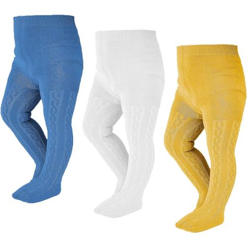 EPEIUS Baby Girl Tights Thick Cable Knit Leggings Stockings Cotton Pantyhose for Newborn Infant Toddler 3/4/5/6 Pack