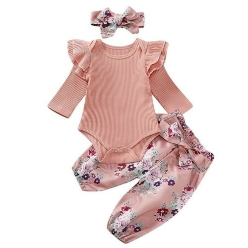 Newborn Baby Girl Clothes Set Long Sleeve Romper Bodysuit Jumpsuit Floral Pants Outfit Clothes (Pink,3-6M) - Newborn Baby Girl Clothes Set Long Sleeve Romper Bodysuit Jumpsuit Floral Pants Outfit Clothes (Pink,3-6M)