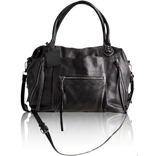 Women's Large Tote Bag City Tote Bag Purse with Zipper Women Vegan Leather Hobo Handbags with Adjustable Strap