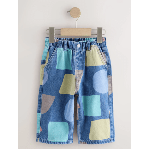 Buy Mid Blue Shapes Wide Fit Jeans (6-9 months) from Next USA