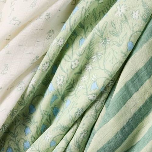 Muslin Swaddle Baby Blankets - Bunnies - 3pk - Cloud Island™: Cotton, Typography Pattern, 47" x 47"
