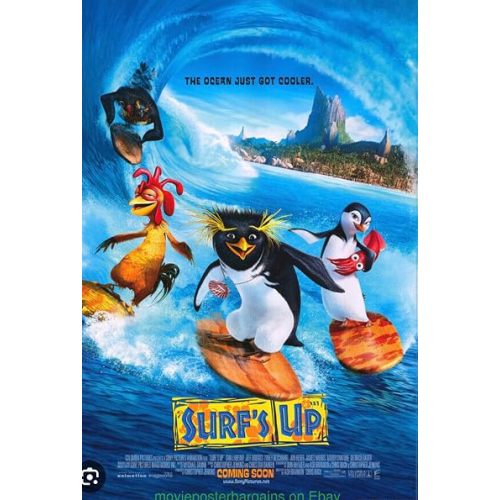 SURF’S UP (2007) Original Authentic Movie Poster 27x40 - Dbl-Sided - Shia LaBeouf - Jeff Bridges - Zooey Deschanel - Jon Heder