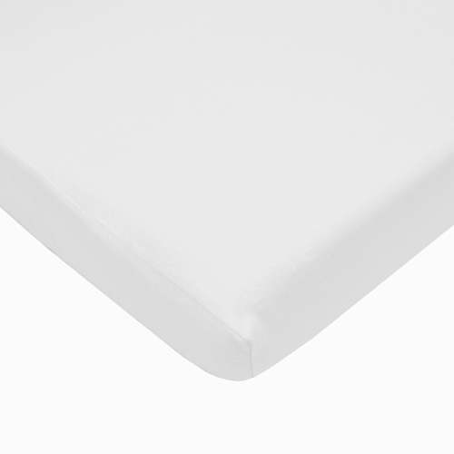 TL Care 100% Natural Breathable Cotton Jersey Knit Fitted Bassinet Sheet, White, 15" x 33", Soft Breathable, for Boys and Girls