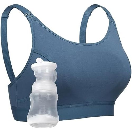 Momcozy Hands Free Pumping & Nursing Bra, Adjustable Cotton Breast Pump Bra