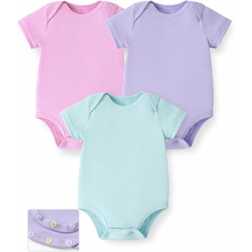 PATPAT Baby Bodysuits Short Sleeve, Newborn Infant